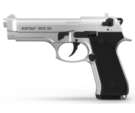 Охолощенное оружие пистолет Retay Beretta 92 к.9mm P.A.K (сатин)
